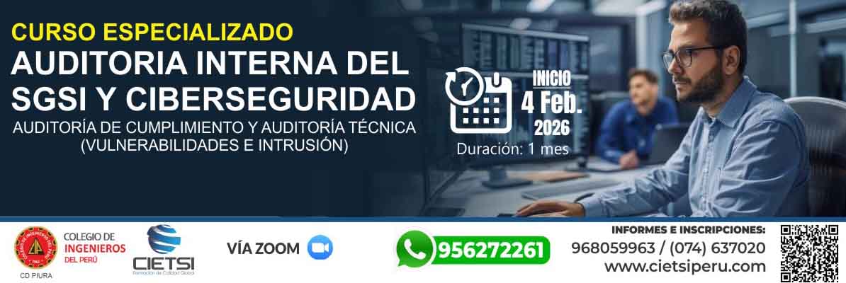 curso especializado auditoria interna del sistema de gestiOn de seguridad de la informaciOn y ciberseguridad 2026